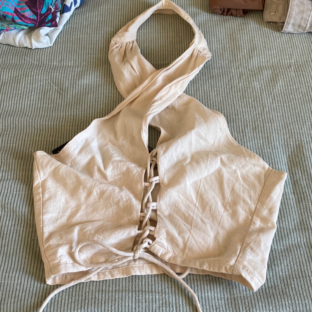 PrettyLittleThing Lace Up Halter stop